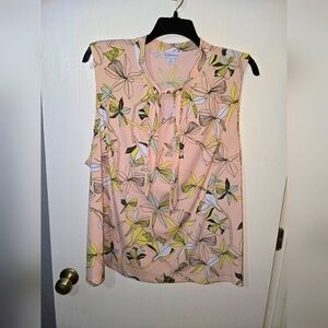 Liz Claiborne Womens Split Tie Neck Sleeveless Blouse Plus Size 3X